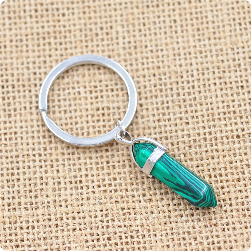 Crystal Healing Keychain – Genuine Gemstone Charm for Energy Protection & Intention