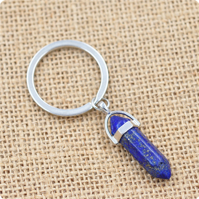 Crystal Healing Keychain – Genuine Gemstone Charm for Energy Protection & Intention