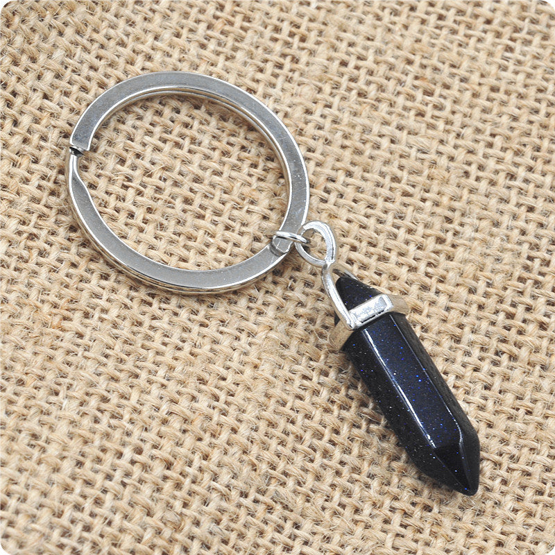 Crystal Healing Keychain – Genuine Gemstone Charm for Energy Protection & Intention