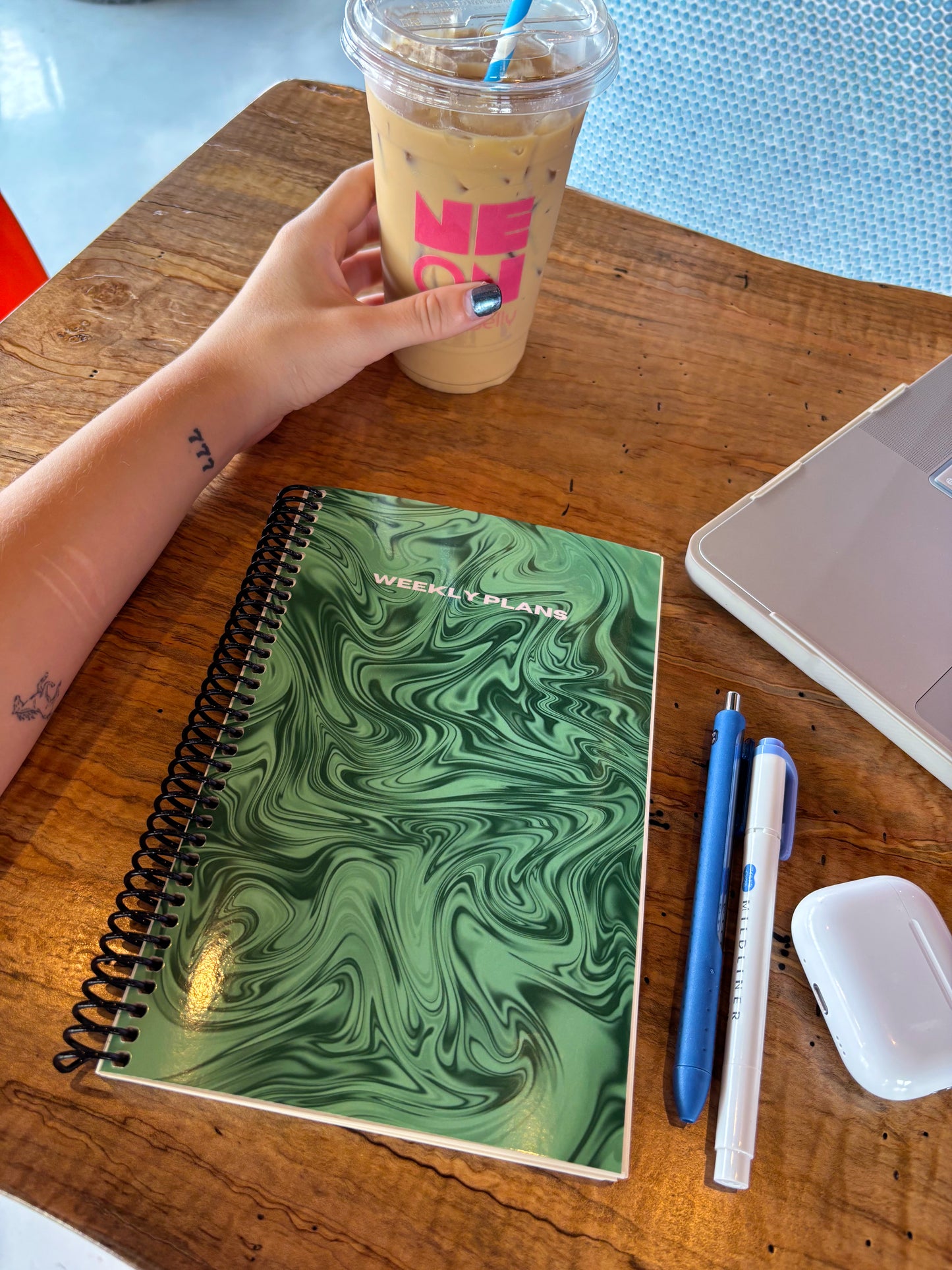 Weekly Planner – Undated Productivity & Goal Setting Journal - Sage Green