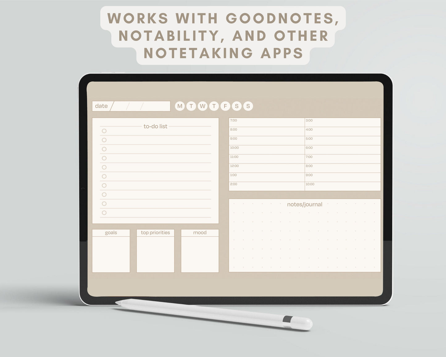 Daily Digital Planner - Minimalist Beige