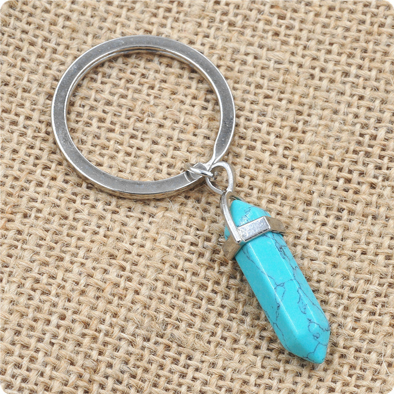 Crystal Healing Keychain – Genuine Gemstone Charm for Energy Protection & Intention