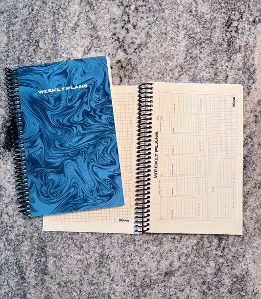 Weekly Planner – Undated Productivity & Goal Setting Journal - Celestial Blue