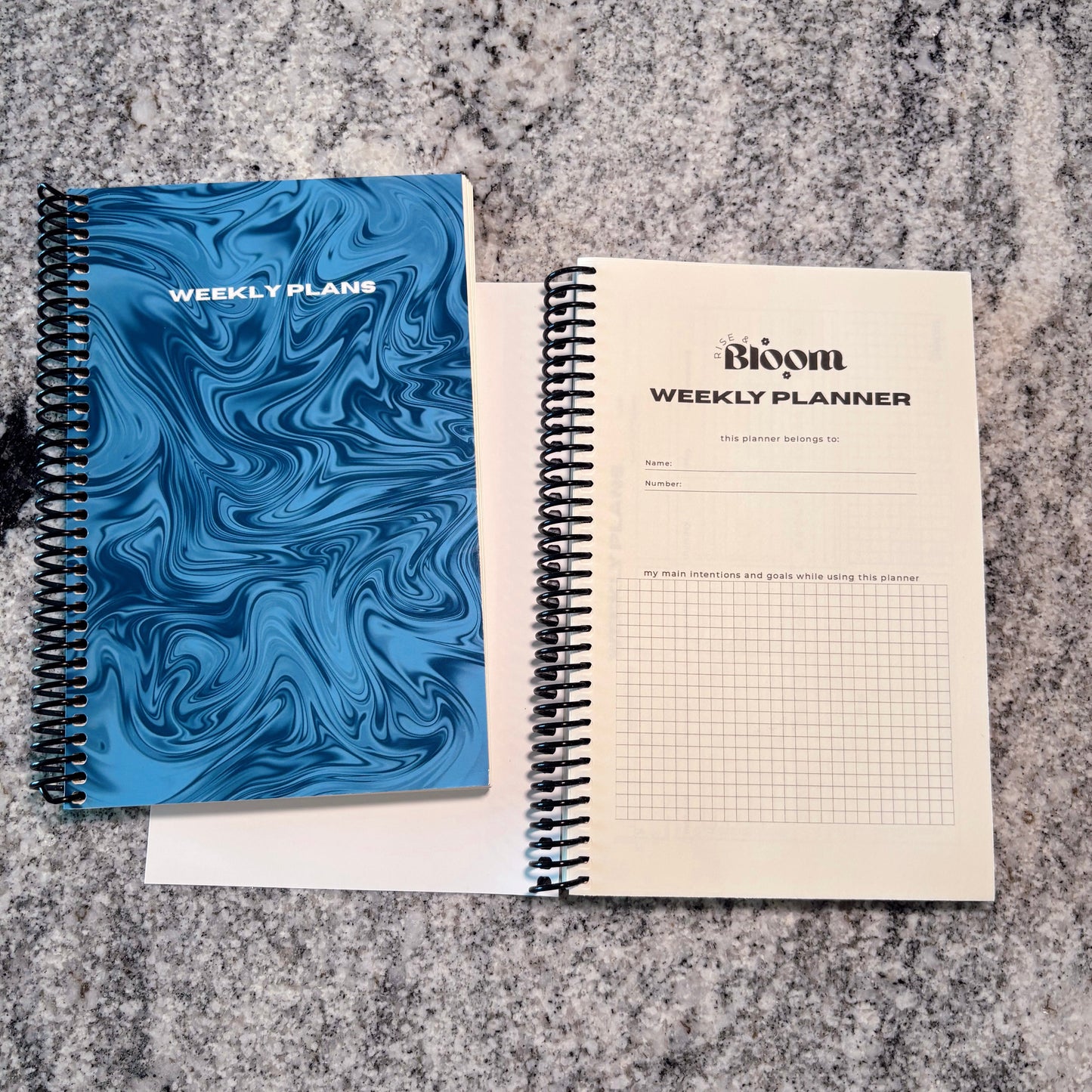 Weekly Planner – Undated Productivity & Goal Setting Journal - Celestial Blue