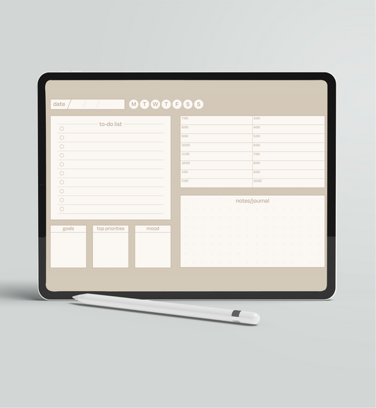 Daily Digital Planner - Minimalist Beige