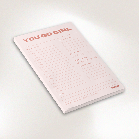 You Go Girl Daily Sticky Notepad Planner - Blush Pink